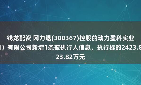 钱龙配资 网力退(300367)控股的动力盈科实业（深圳）有限公司新增1条被执行人信息，执行标的2423.82万元