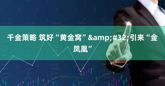千金策略 筑好“黄金窝” 引来“金凤凰”